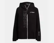 Adidas Terrex GORETEX Paclite Rain Jacket Ladies Black UK Size 12-14 #REF15