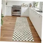 Indoor Outdoor Ombre Checkered Easy Jute Runner, 2x6 Washable Kitchen Runner
