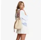 Montce Brown Bucket Bag Tan Shoulder Tote Vegan Leather Large Hobo Bohemian