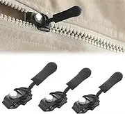 Faleior Zipper Repair Kit - 15pcs Universal Zipper Fix Replacement with 3 Sizes (S/M/L), Heavy-Duty Stainless Steel Sliders for Jackets, Bags, Luggage & Backpacks
