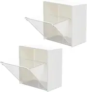 XINHUIYI 2 Pcs Acrylic Cotton Swabs Storage Holder Box Cotton Pad Dispenser Cotton Balls Holder Canister for Cotton Swab Beauty Eggs Floss Sticks