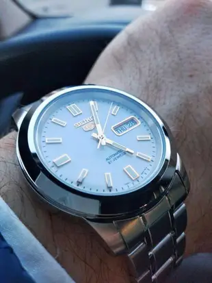 SEIKO WATCH 精工5號盾牌系列白面金色夜光刻劃標準紳士自動上鍊機械錶 型號:SNKK07K1【神梭鐘錶】