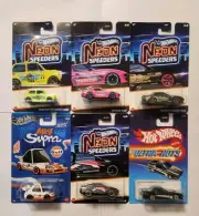 HOT WHEELS SET 6 NEON SPEEDERS ULTRA HOTS GULF TOYOTA NISSAN HONDA FORD MAZDA