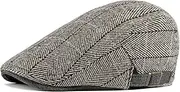 [GerRit] Men's Beret Hats Flat Cap Mens Beret Hat Ivy Hat Cap Tweed Cap Gatsby Hat Mens Hat Flat Cap (Color : Gray, Size : One Size)