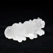 Natural Clear Quartz Crystal Carved Tiger Healing Stone Panthera Tigris Figurine