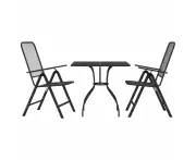Outdoor Dining Sets 3 Piece Garden Dining Set Anthracite Metal Mesh