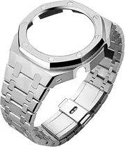 [BMT] GA2100 Metal Watch Band Case Replacement Kit, Strap Bezel Accessories Compatible with Casio Mens G-Shock GA2100/GA-2110 Watches