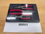 Snap-On Tools NEW RED 3pc Soft Grip Long Nose Slip Joint Pliers Set PL3LNSJCF