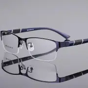 Classic Men Reading Glasses Anti-radiation Presbyopia Half Frame Eyewear TR90 HD Business Eyeglasses Diopters 0 to +4.0 blue Presbyopia 2.5