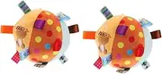 KOMBIUDA Sensory Ball 2 Pack Plush Bell Ball Montessori Toy for Infants Decorative Crib Comforter
