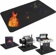 Under Grill Mat for Outdoor Grill,Double-Sided Fireproof Grill Pad,Indoor Fireplace/Fire Pit Mat,Oil-Proof Waterproof BBQ Protector(165*122cm)