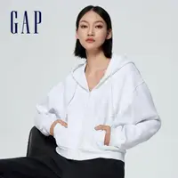 在飛比找momo購物網優惠-【GAP】女裝 Logo連帽外套-白色(429008)