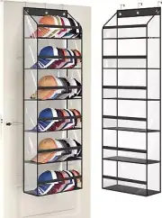 AOODA Clear Over The Door Hat Racks for Baseball Caps, Large Holds up to 72 C...