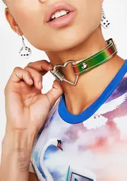 [Funk Plus] Prismatic Love Heart Choker