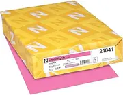 Astrobrights® Colored Card Stock, Bright Color Cover Paper, 8 1/2" x 11", FSC® Certified, 65 Lb, Pulsar Pink™, Pack of 250 Sheets