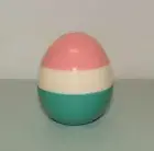 Nora Fleming Retired Mini Easter Egg Pink White Teal Stripes A179 Brand New