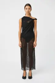 Aperture Midi Dress in Black - CAMILLA AND MARC® C&M