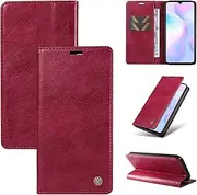 [Ttianfa] Compatible for Oppo Find X5 Pro Phone Cover Magnetic Wallet Shockproof Full Body Protective Cover Anti-Scratch Stand Case for Women Men+2X Screen Protector-Wine Red