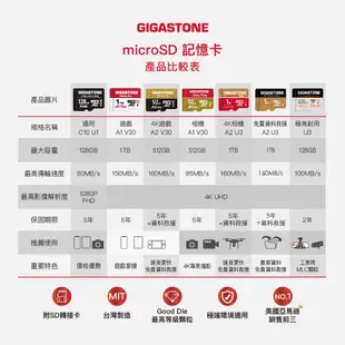 【GIGASTONE】遊戲記憶卡1T/512G/256G A1 V30 U3｜台灣製造/Switch/microSD