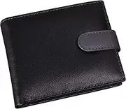 [Biggs & Bane] Leather Wallets for Men | RFID-Blocking Genuine Leather Card Wallet | Coin Pocket Wallet, Black & Grey, Standard, BB40