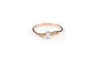 Women's 14K Rose Gold Opal Ring, Delicate Oval Opal Promise Ring for Her