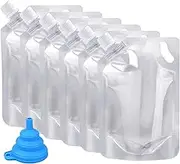 Rum Runners for Cruise, Plastic Flask Leak-Proof with Funnel set, 32 oz, 6-Pack
