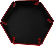 PHENOFICE Leather Dice Storage Box Hexagon Collapsible Tray Great for Keys Makeup and