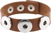 [YiyiLai] Women Girls Punk Buttons Snaps Leather Bracelet Club Cuff Band