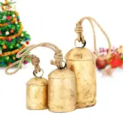 Set of 3 Rustic Vintage Cow Bells for Christmas Shabby Chic Holiday Decor