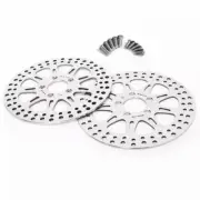Polished Front Rear 11.5" Brake Rotors Bolts for Harley Softail Springer Deluxe