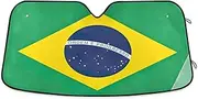 Car Windshield Sunshade Brazil Flag Foldable Sunshade for Car Windshield, Front Window Sunshade, Aluminum Sun Shade for Car (S)