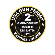 Black USA Gun Permit 2nd Amendment Sticker