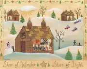 OrIgInAl FoLk ART WaTeRCoLoR PaInTiNg Star QuIlTs ChRiStMaS TrEEs SnOwMaN SlEds