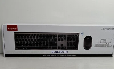 Macally Premium Bluetooth Keyboard and Mouse for Mac | Compatible Apple Wireless
