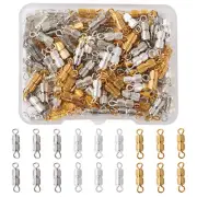 120Pc Column Tube Screw Clasps Twist End Tip Caps Connector Cord End Terminator