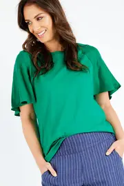 Nicole Flutter Sleeve Tee--ELM-8145007