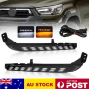 2X LED Daytime Running Light Flowing Turn Signal For Toyota Hilux Revo 2020-2021