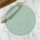 2 Pcs/set Round Rolling Pin Kit Silicone Dough Mat Pastry
