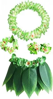 LABRIMP 5pcs Tropical Hula Dance Skirt Adult Party Hawaii Dress Hawaii Hula Skirt Colorful Artificial Flower Garland Hawaii Outfits Hawaii Grass Skirt Performance Clothing Make up Child