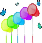 5 Pcs Kids Telescopic Butterfly Fishing Nets Great for Catching Insects Bugs Fis