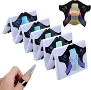 Nail Stencil for Gel Nails, Pack of 100, Reflective Modelling Stencil, Self-Adhesive, Luminous Stencils, Nail Extension for Nail Art