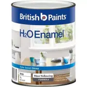 British Paints White Gloss H2O Enamel Paint - 1L