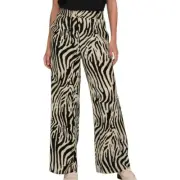Anthropologie x RD & KOKO Black and White Swirl Flare Wide Leg Pants Size 1X New