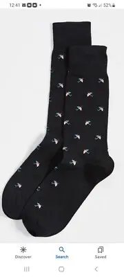 PAUL SMITH Men's Navy Umbrella Socks NWT Made In Italy Color Is Navy