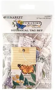 49 And Market Tag Set CURATORS BOTANICAL - 18 Tags with Strings CB35823