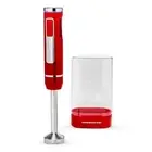 Immersion Blender Red Stainless Steel Blades Cordless Rechargeable Hand Blender