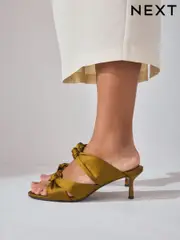 Green Forever Comfort® Round Toe Twist Detail Low Heel Mules (AU0824) | $71
