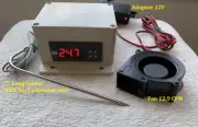 Plug Play Outlet 12V Temperature Controller+Fan Timer Charcoal BBQ Grill Smoker