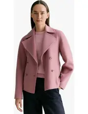 [Trenery] Double Faced Wool Peacoat in Mauve Pink