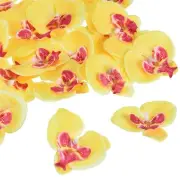 20Pcs 2.8" Artificial Silk Butterfly Orchid Flower Heads for DIY, Yellow